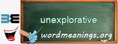 WordMeaning blackboard for unexplorative